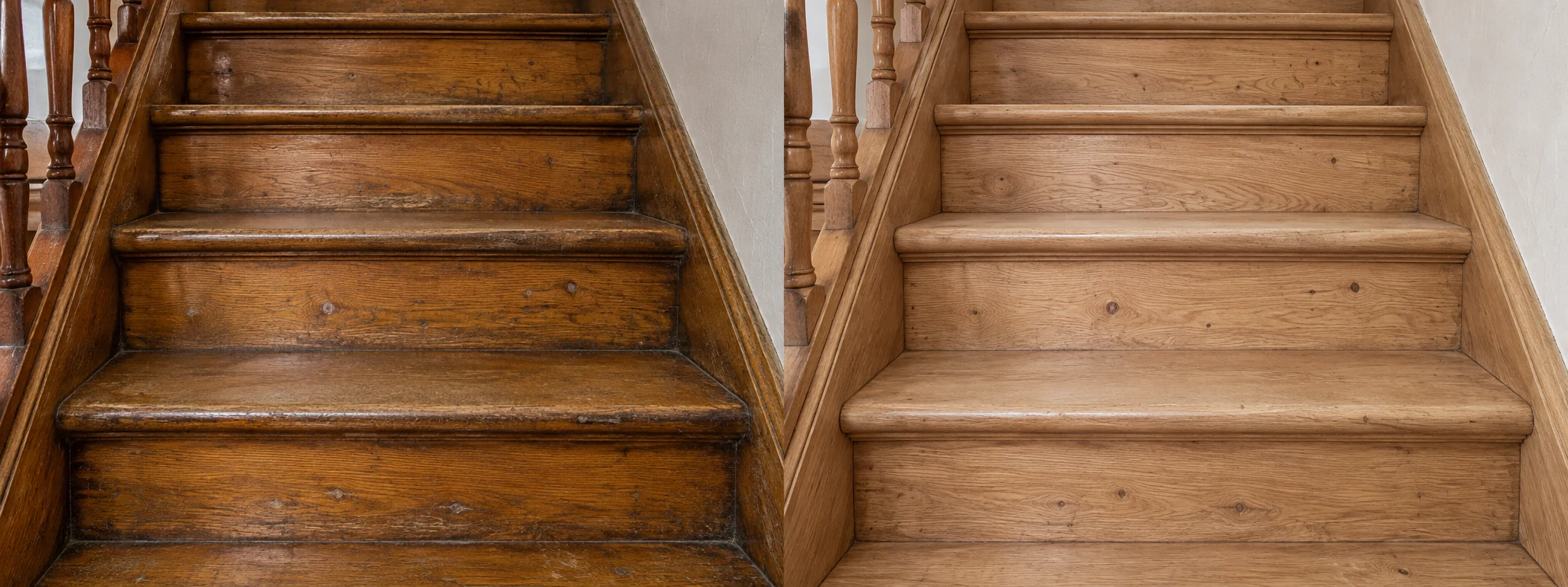 Escalier en chêne : après